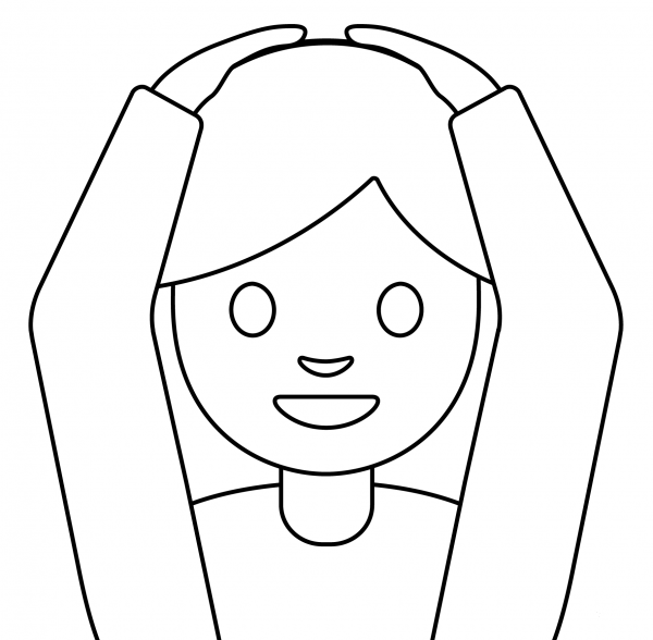 Person Gesturing OK Emoji coloring page image