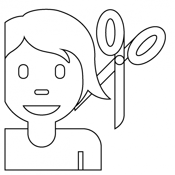 Person Getting Haircut Emoji coloring page image