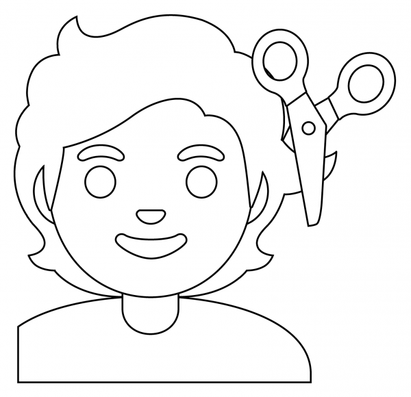 Person Getting Haircut Emoji coloring page image