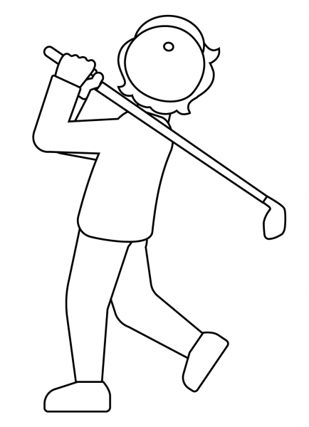 Person Golfing Emoji coloring page image