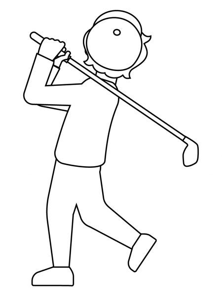 Person Golfing Emoji coloring page image