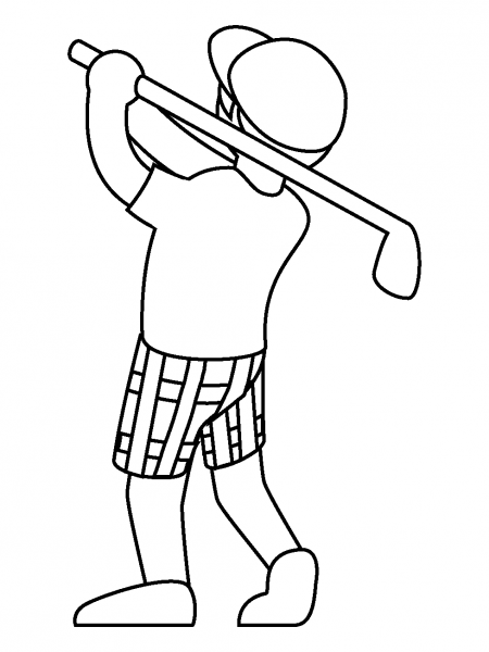 Person Golfing Emoji coloring page image