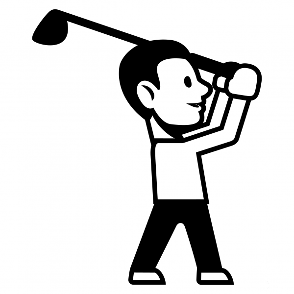 Person Golfing Emoji coloring page image