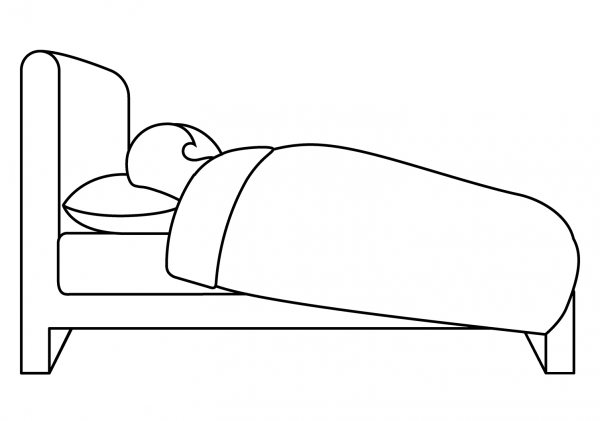 Person in Bed Emoji coloring page image