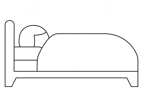 Person in Bed Emoji coloring page image