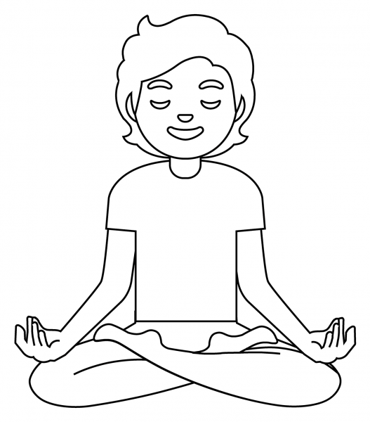 Person in Lotus Position Emoji coloring page image