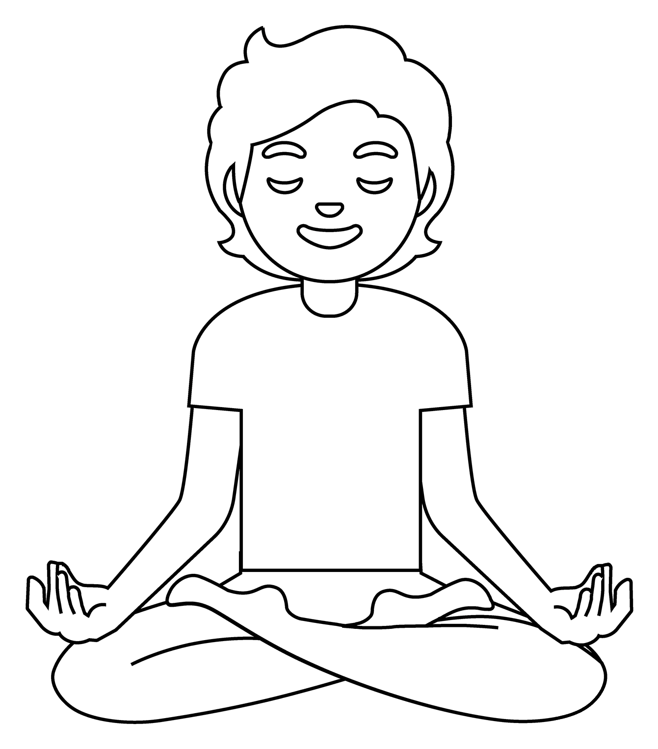 Person In Lotus Position Emoji Coloring Page - Colouringpages