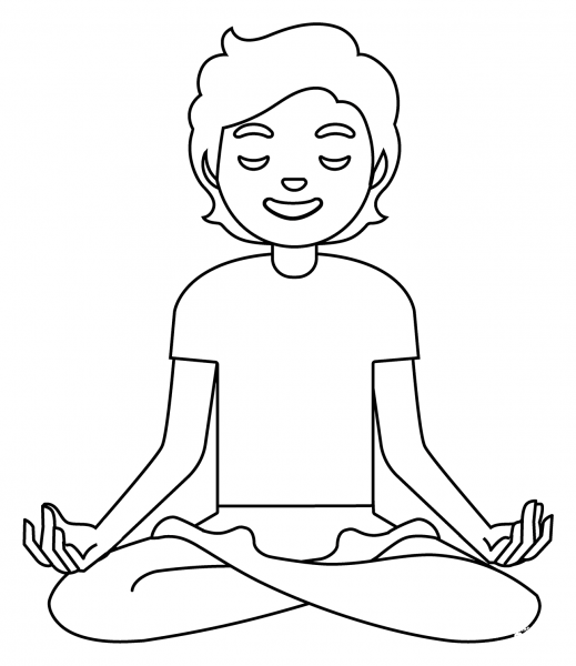 Person in Lotus Position Emoji coloring page image