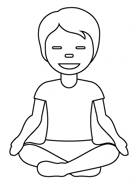 Person in Lotus Position Emoji coloring page image