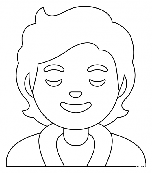 Person in Steamy Room Emoji coloring page image
