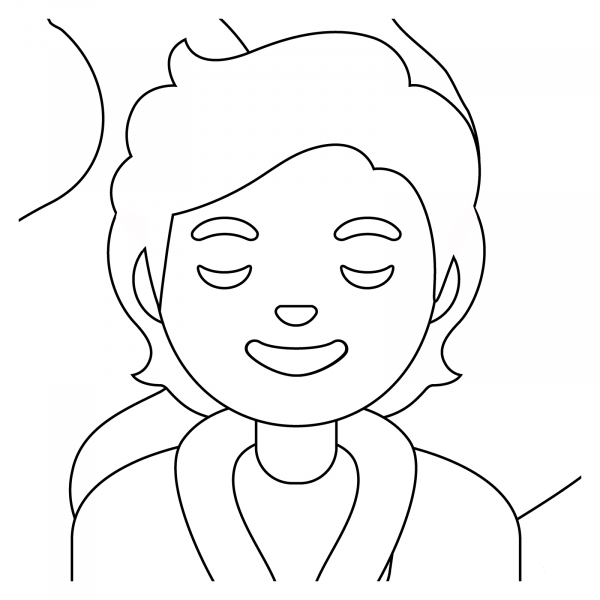 Person in Steamy Room Emoji coloring page image