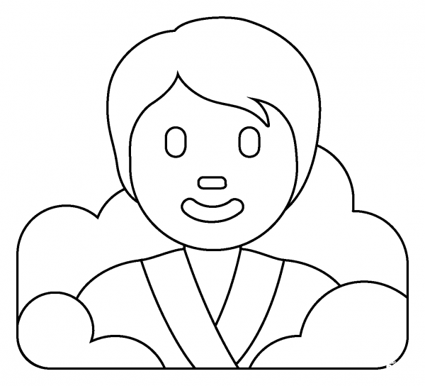 Person in Steamy Room Emoji coloring page image