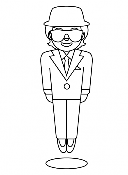 Person in Suit Levitating Emoji coloring page image