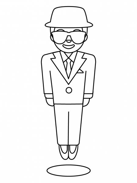 Person in Suit Levitating Emoji coloring page image