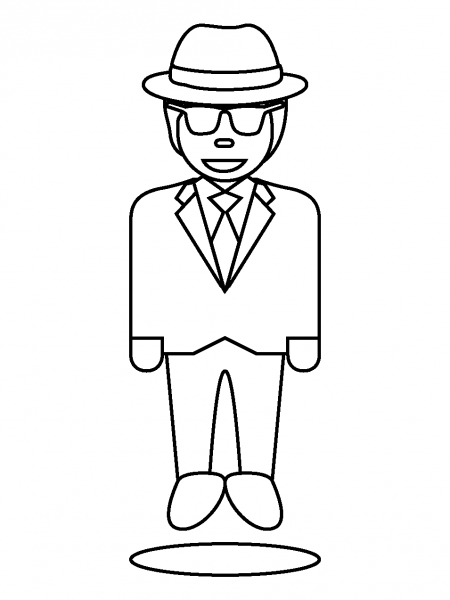Person in Suit Levitating Emoji coloring page image