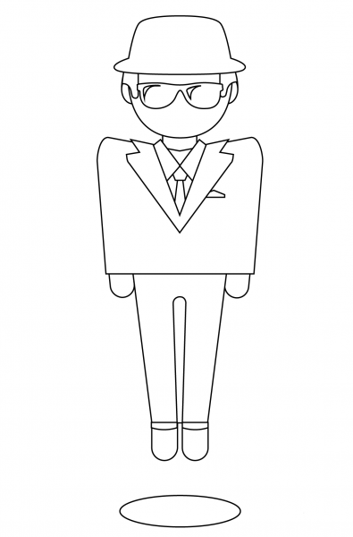 Person in Suit Levitating Emoji coloring page image