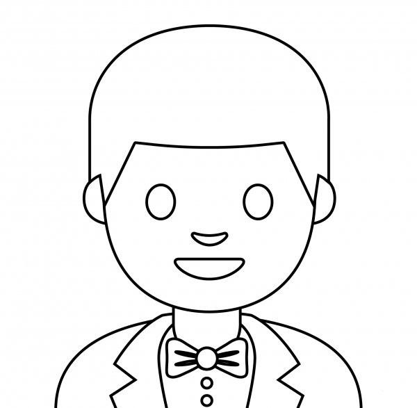 Person in Tuxedo Emoji coloring page image