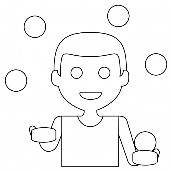 Person Juggling coloring page image