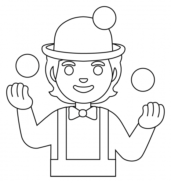 Person Juggling Emoji coloring page image