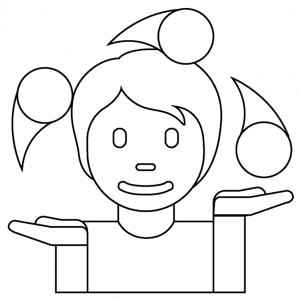 Person Juggling Emoji coloring page image