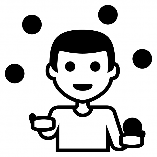 Person Juggling Emoji coloring page image