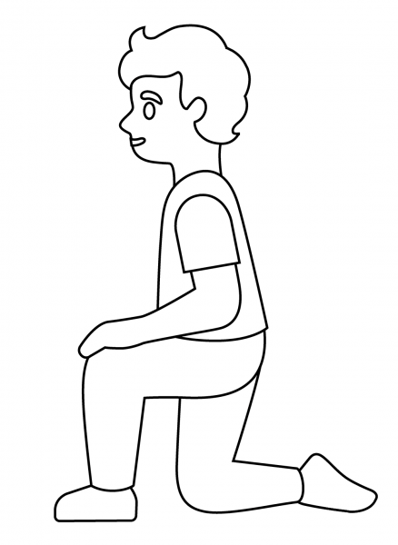 Person Kneeling Emoji coloring page image