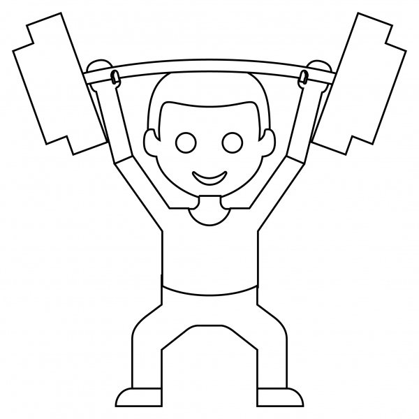 Person Lifting Weights coloring page image