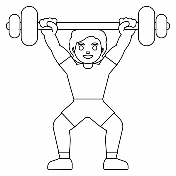 Person Lifting Weights Emoji coloring page image