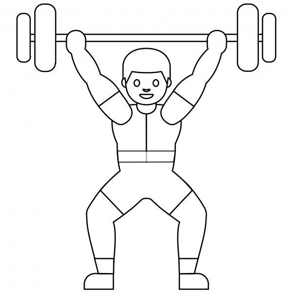 Person Lifting Weights Emoji coloring page image