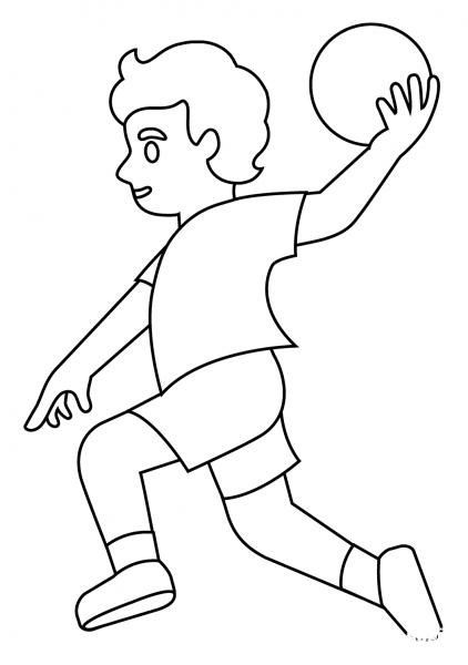 Person Playing Handball Emoji coloring page image