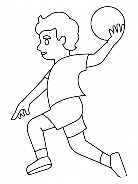 Person Playing Handball Emoji coloring page image