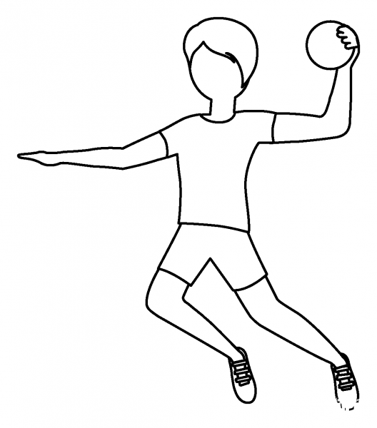 Person Playing Handball Emoji coloring page image