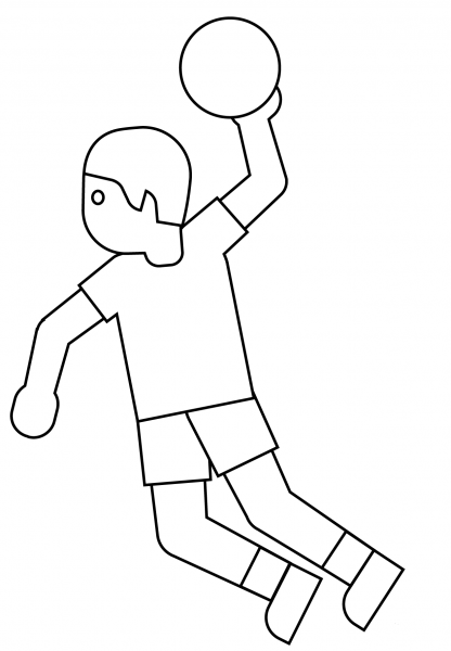 Person Playing Handball Emoji coloring page image