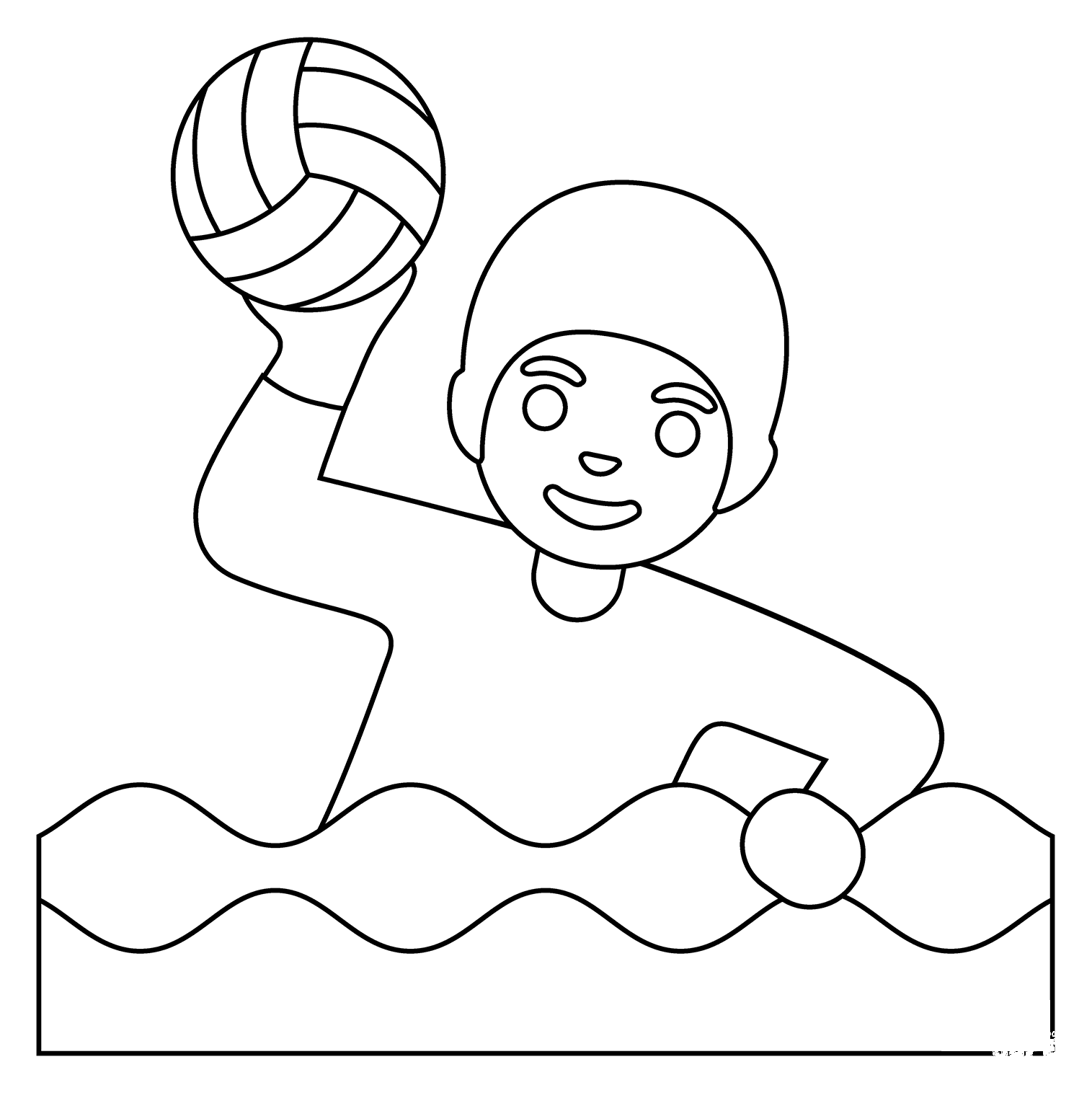 Person Playing Water Polo Emoji coloring page - ColouringPages