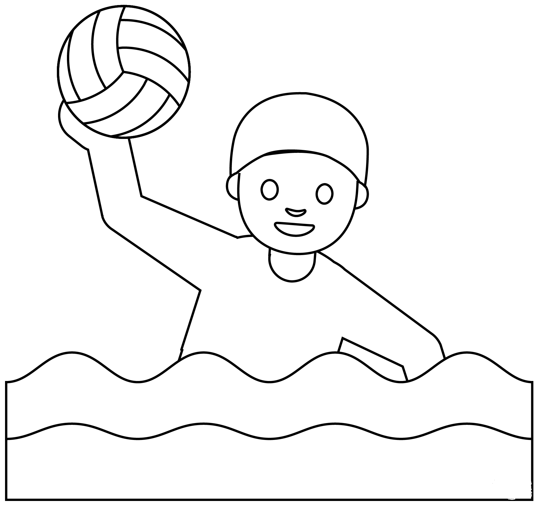Person Playing Water Polo Emoji coloring page - ColouringPages