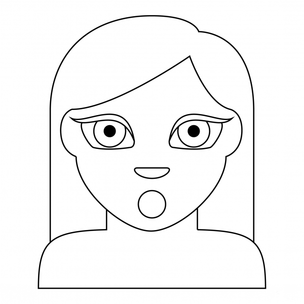 Person Pouting coloring page image