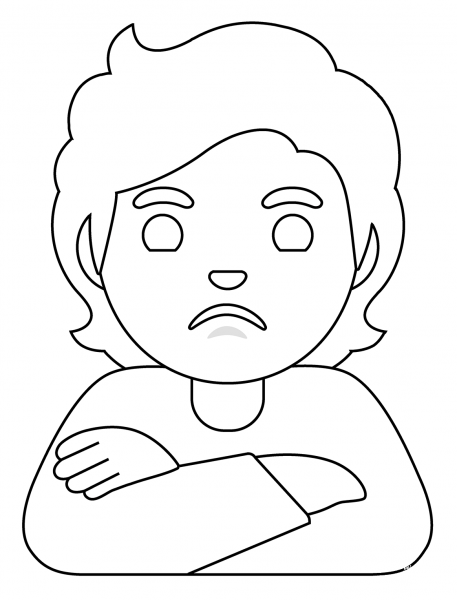 Person Pouting Emoji coloring page image