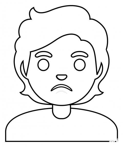 Person Pouting Emoji coloring page image