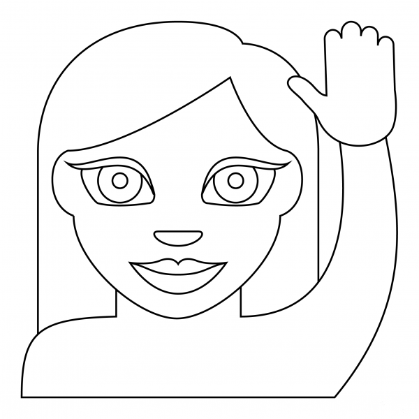 Person Raising Hand coloring page image