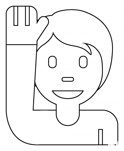 Person Raising Hand Emoji coloring page image