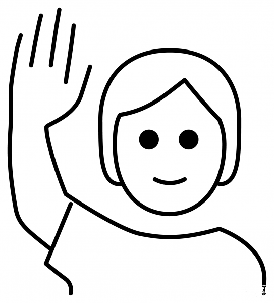 Person Raising Hand Emoji coloring page image