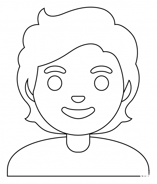 Person Red Hair Emoji coloring page image