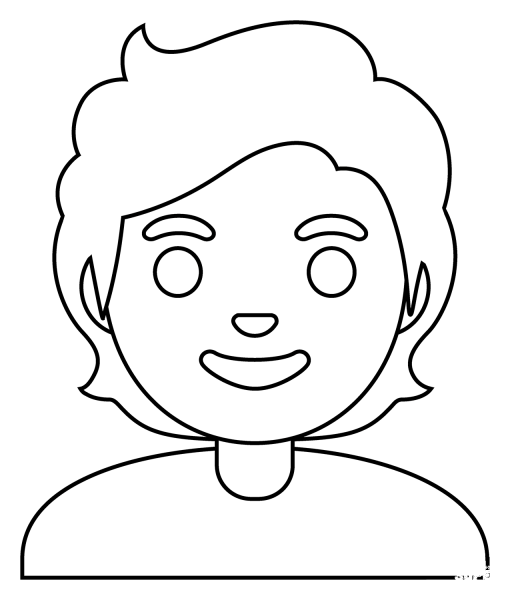 Person Red Hair Emoji coloring page image
