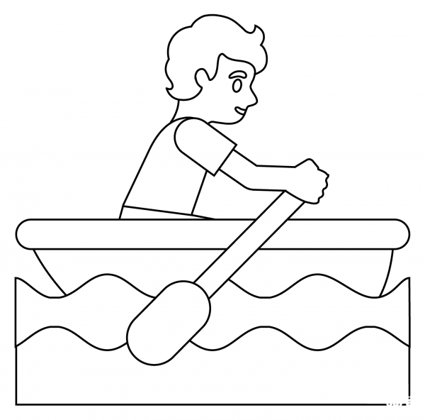 Person Rowing Boat Emoji coloring page image