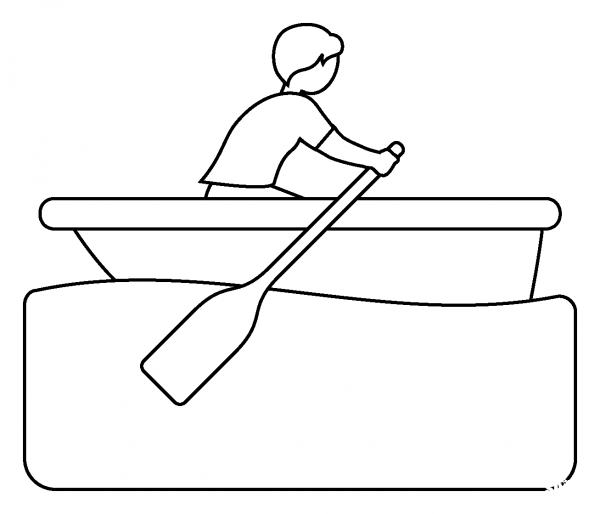 Person Rowing Boat Emoji coloring page image