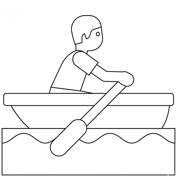 Person Rowing Boat Emoji coloring page image
