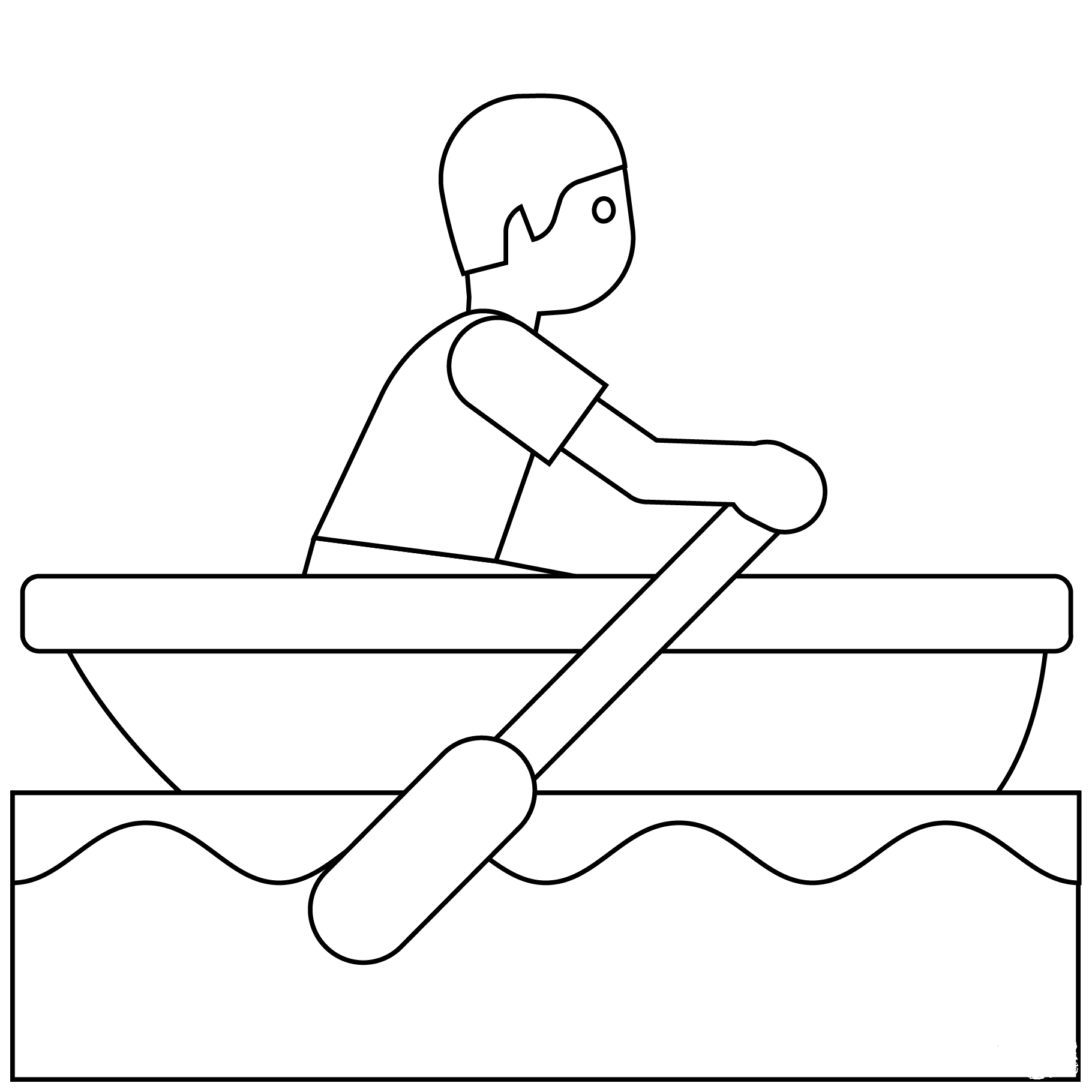 Person Rowing Boat Emoji coloring page - ColouringPages