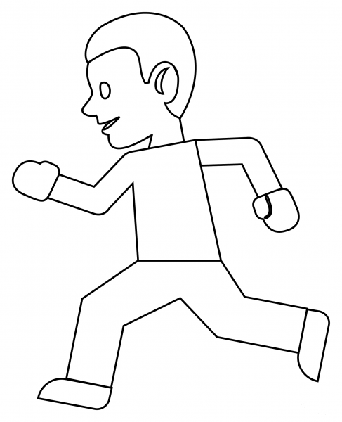Person Running coloring page image