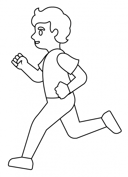 Person Running Emoji coloring page image