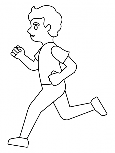 Person Running Emoji coloring page image